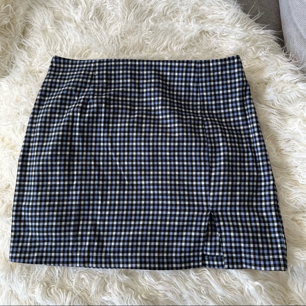 Blue Checkered Skirt